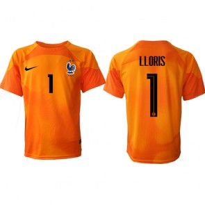 Francja Hugo Lloris #1 Bramkarskie Koszulka Podstawowych MŚ 2022 Krótki Rękaw